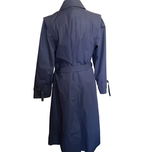 London Fog Women's Trench Coat Size 10 Blue - Picture 2 of 9